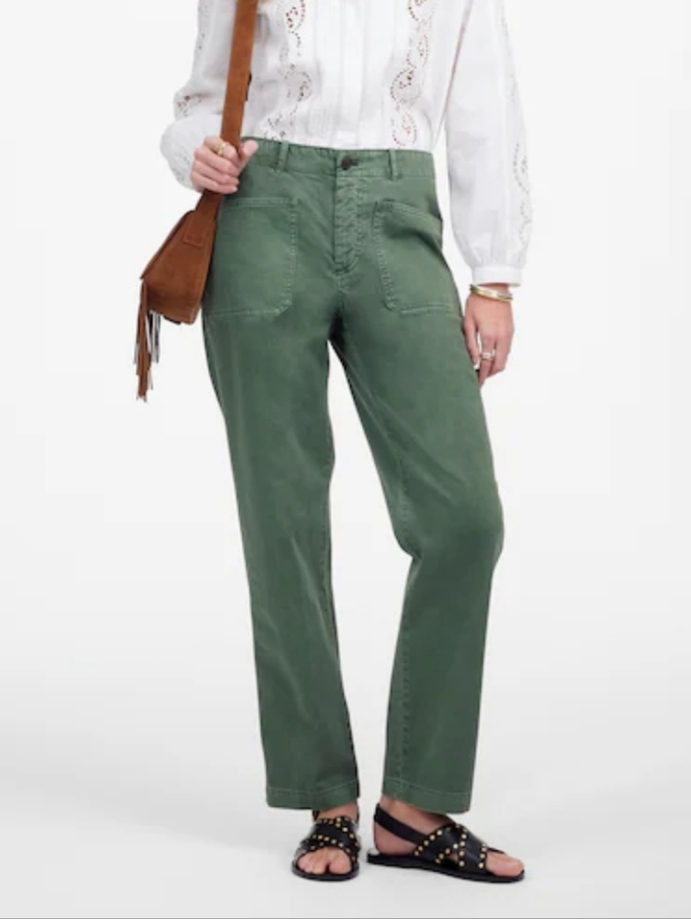 Madewell The Taper Leg Utility Pant Garment Dyed Green Broken In Utilitarian 12